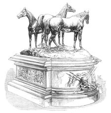 Centre ornament for the mess-table of the 17th Lancers,1869. Creator: Unknown