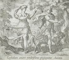 Cephalus and Aurora, published 1606. Creators: Antonio Tempesta, Wilhelm Janson