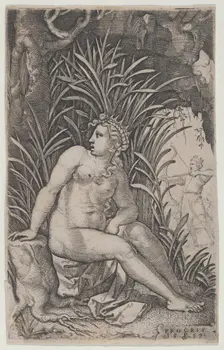 Cephalus and Procris, from The Greek Heroines, 1539., 1539. Creator: Georg Pencz