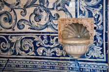 Ceramic tiles in Santa Maria Church, Obidos, Portugal, 2009. Creator: Samuel Magal