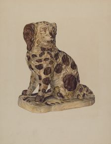 Ceramic Coach Dog, c. 1940. Creator: George Yanosko