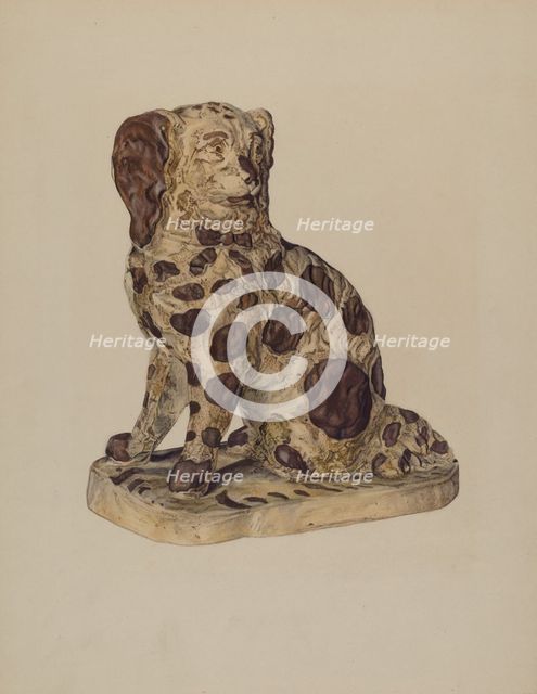 Ceramic Coach Dog, c. 1940. Creator: George Yanosko.