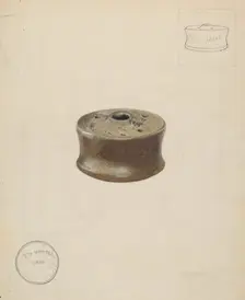 Ceramic Ink Well, c. 1937. Creator: John Jordan