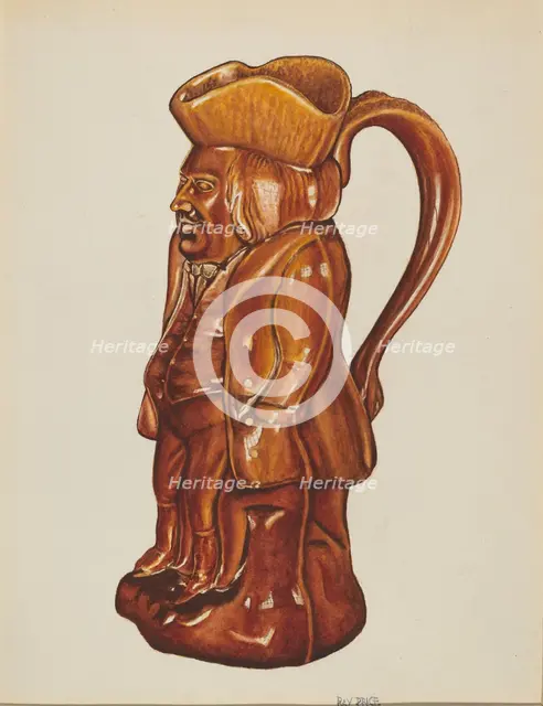 Ceramic Pitcher, 1935/1942. Creator: Ray Price.