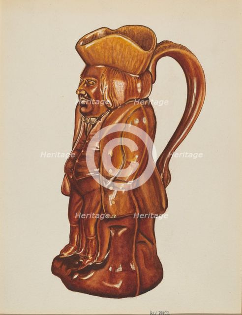 Ceramic Pitcher, 1935/1942. Creator: Ray Price.