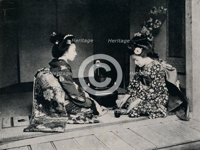 'Ceremonial Tea served by a lovely lJapanese hands', c1900, (1921).  Artist: Julian Leonard Street.