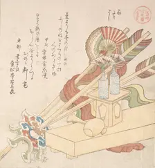Ceremonial Things for the Celebration of Setting Up a New House, 19th century. Creator: Kubo Shunman