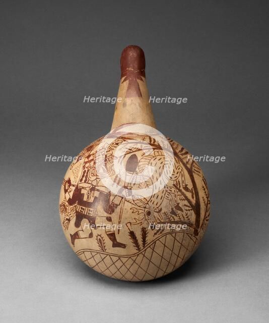 Ceremonial Vessel Depicting a Deer-Hunting Scene, 100 B.C./A.D. 500. Creator: Unknown.