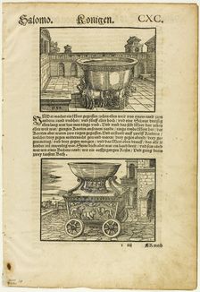 Ceremonial Vessels from Martin Luther (German Bible), plate 29 from Woodcuts from Books...1937. Creator: Monogrammist M.S.