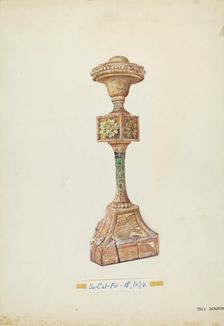 Ceremonial Candlestick, c. 1937. Creator: Bill Bowen