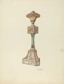 Ceremonial Candlestick (Ecclesiastical Furniture), c. 1941. Creator: William Kieckhofel