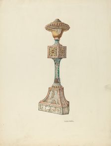 Ceremonial Candlestick (Ecclesiastical Furniture), c. 1941. Creator: William Kieckhofel