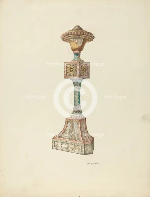 Ceremonial Candlestick (Ecclesiastical Furniture), c. 1941. Creator: William Kieckhofel.