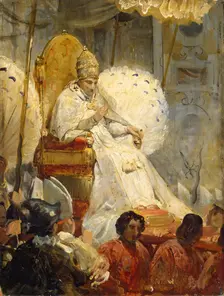 Ceremonial Carrying of Pope Pius VIII into St Peter's Cathedral in 1829, (1829/1830). Creator: Emile Jean-Horace Vernet