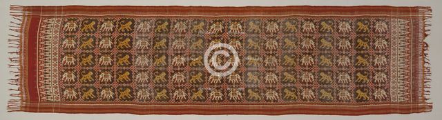Ceremonial Cloth with Pattern of Elephants and Tigers, India, 19th century. Creator: Unknown.