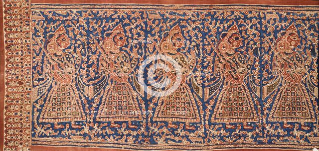 Ceremonial Cloth and Heirloom Textile with Row of Female Musicians (image 1 of 3), 17th century. Creator: Unknown.