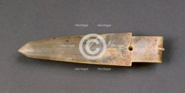 Ceremonial Dagger-Axe with Animal Masks (Ge), c. 1600-1050 BC. Creator: Unknown.