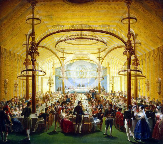 Ceremonial Dinner in Honour of the Moscow Governor-General Prince Dmitry Golitsyn, 1830s. Artist: Anonymous  