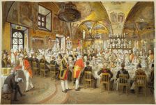 Ceremonial Dinner in the Palace of the Facets in the Moscow Kremlin, 1883-1895. Creator: Zichy, Mihály (1827-1906)