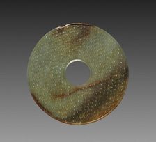 Ceremonial Disk with Grain Pattern (Bi), 475-221 BC. Creator: Unknown