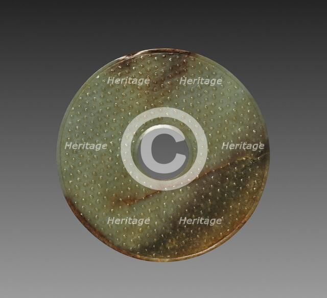 Ceremonial Disk with Grain Pattern (Bi), 475-221 BC. Creator: Unknown.