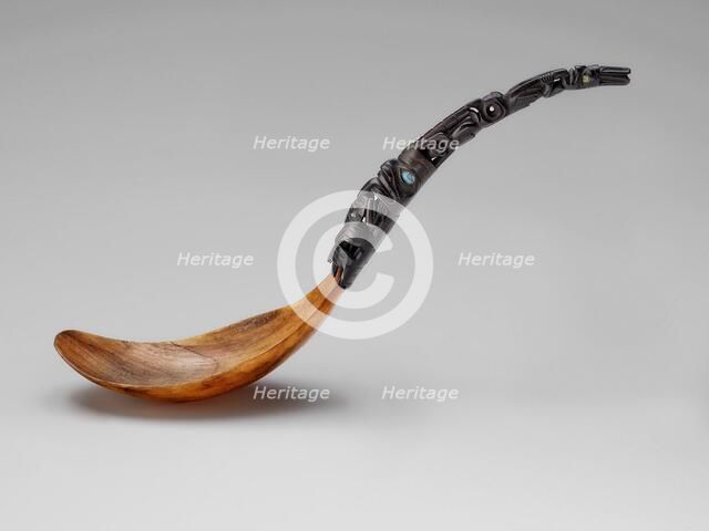 Ceremonial feast ladle with representation of crest legend, 1850-1885. Creator: Unknown.
