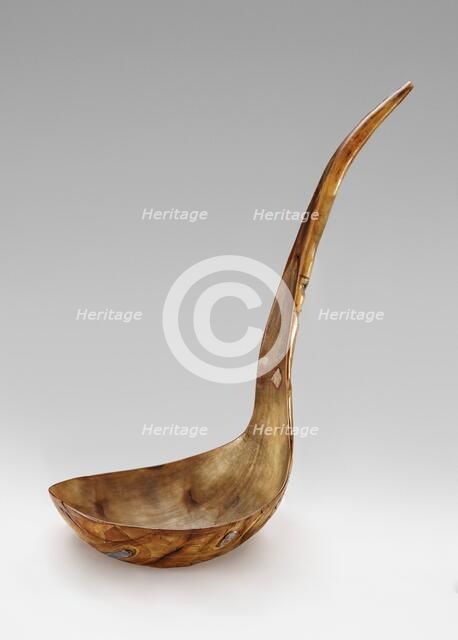 Ceremonial feast ladle with representations of killer whale, bear, and medicine man, 1850-1885. Creator: Unknown.