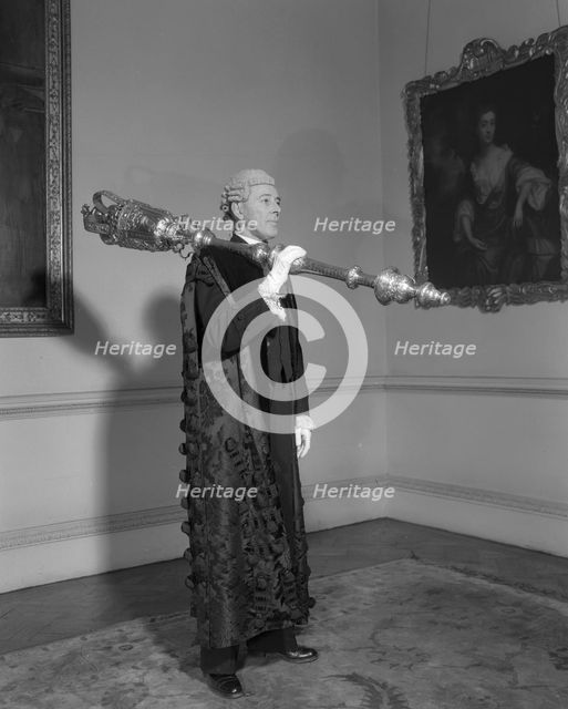 Ceremonial mace or sceptre of the Lord Mayor of the City of London, c1953. Creator: Arthur Charles Kirby Ware.