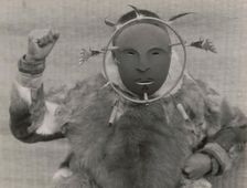 Ceremonial mask-Nunivak, c1929. Creator: Edward Sheriff Curtis