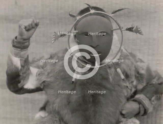 Ceremonial mask-Nunivak, c1929. Creator: Edward Sheriff Curtis.