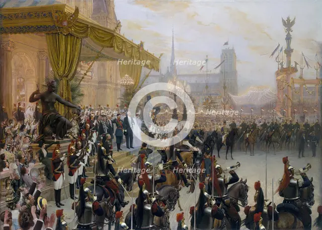 Ceremonial Reception of Nicholas II in Paris, 1896. Creator: Georges Becker.