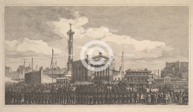 Cérémonie de l'inauguration de la colonne de juillet, 1840, 1840. Creator: Joseph-Louis Trimolet.
