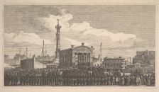 Cérémonie de l'inauguration de la colonne de juillet, 1840, 1840. Creator: Joseph-Louis Trimolet