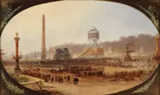 Cérémonie funèbre sur la place de la Concorde, en l'honneur des...juin 1848, le 6 juillet 1848. Creator: Jean Jacques Champin