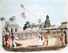 Ceremony honouring Mariatale, goddess of smallpox, Negapattam, India, 1806