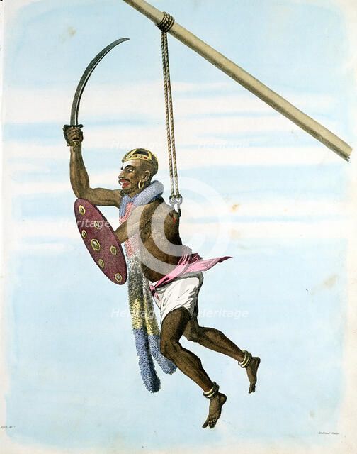 Ceremony honouring Mariatale, goddess of smallpox, Negapattam, India, 1806. Artist: Unknown