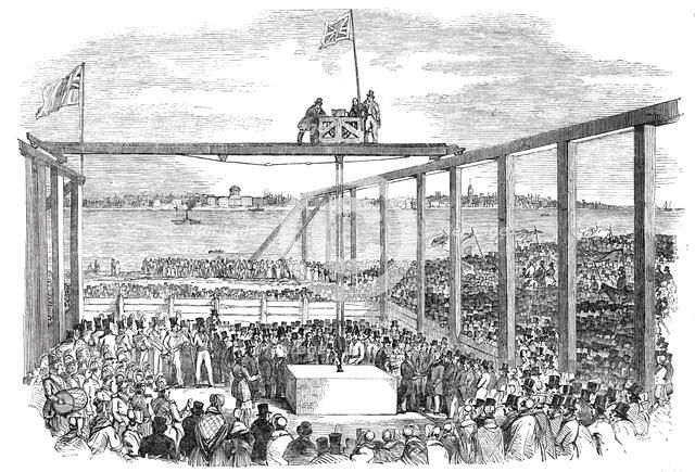 Ceremony of laying the first stone of the Birkenhead Docks, 1844. Creator: Unknown.