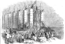 Ceremony of laying the "Foundation Stone" of the Durham Monument, on Penshaw Hill, 1844. Creator: Unknown