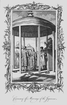 Ceremony of Marriage of the Japanese late 18th century. Artist: J Hall