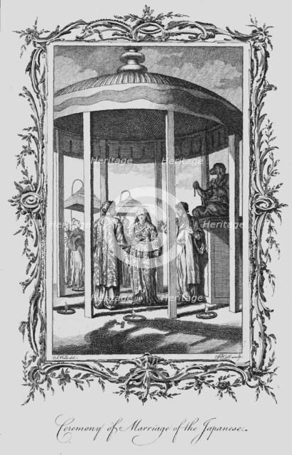 'Ceremony of Marriage of the Japanese', late 18th century. Artist: J Hall.