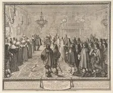 Ceremony of the Contract of Marriage between Wladyslaw IV, King of Poland, and Marie Louis..., 1645. Creator: Abraham Bosse