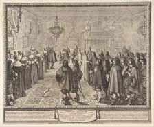 Ceremony of the Contract of Marriage between Wladyslaw IV, King of Poland, and Marie Louis..., 1645. Creator: Abraham Bosse