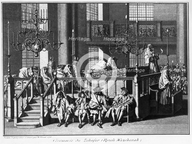 Ceremony of the Shofar, Rosh ha-Shanah, 1725. Creator: Bernard Picart.