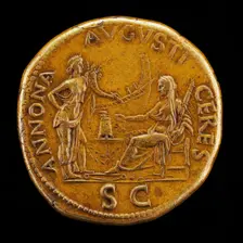 Ceres and Annona [reverse]. Creator: Giovanni da Cavino