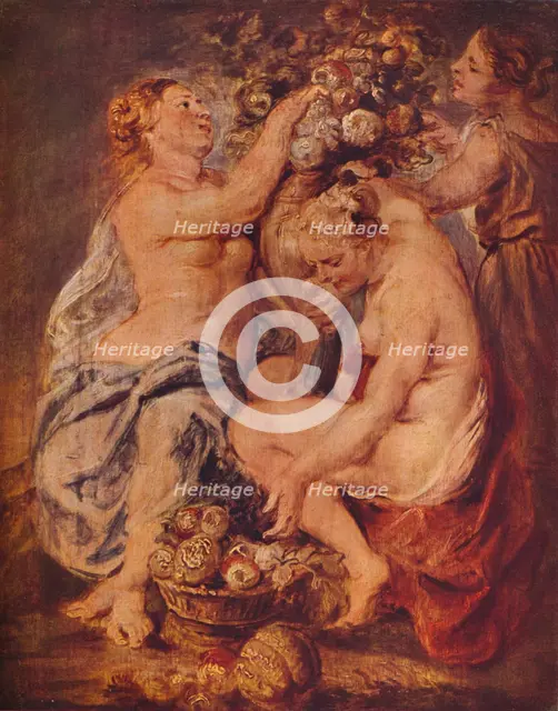 'Ceres and Two Nymphs with a Cornucopia', c1617. Artist: Peter Paul Rubens.