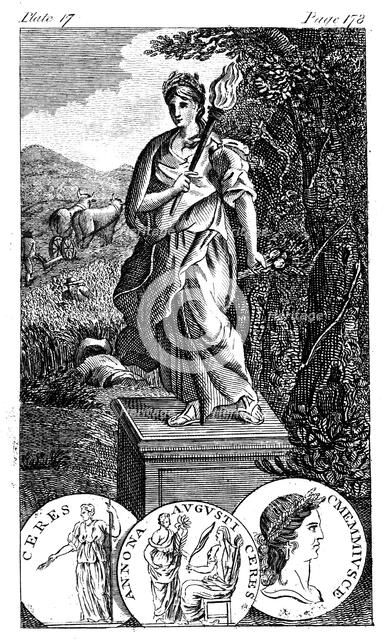 Ceres, Roman goddess of agriculture and corn. Artist: Unknown