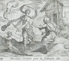 Ceres Turning a Boy into a Lizard, published 1606. Creators: Antonio Tempesta, Wilhelm Janson