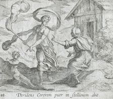 Ceres Turning a Boy into a Lizard, published 1606. Creators: Antonio Tempesta, Wilhelm Janson