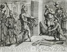 Cerialis Pardons and Relieves Roman Soldiers Who had Helped Civilis, Publshed 1612. Creator: Antonio Tempesta