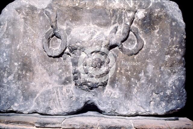 Cernunnos, the Celtic Horned God from the Pillar of the Boatmen of Paris, AD14-37. Artist: Unknown.